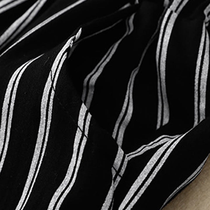 Pantalon large décontracté à lacets et rayures acryliques Buddha Stones pour femme avec poches - image 4