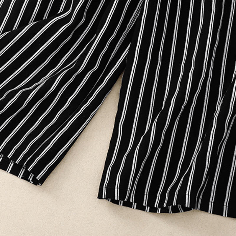 Pantalon large décontracté à lacets et rayures acryliques Buddha Stones pour femme avec poches - image 3