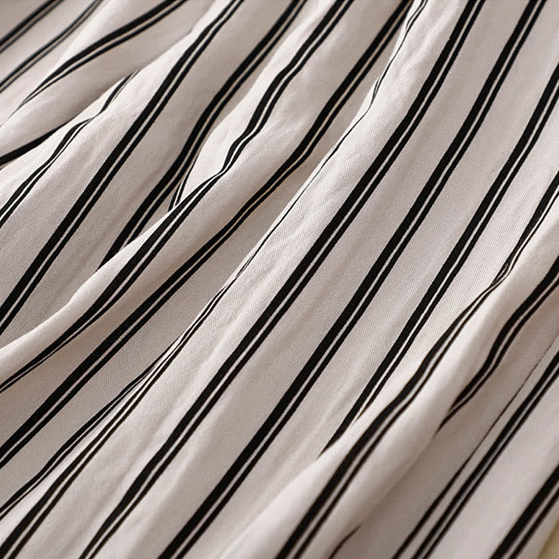 Pantalon large décontracté à lacets et rayures acryliques Buddha Stones pour femme avec poches - image 9