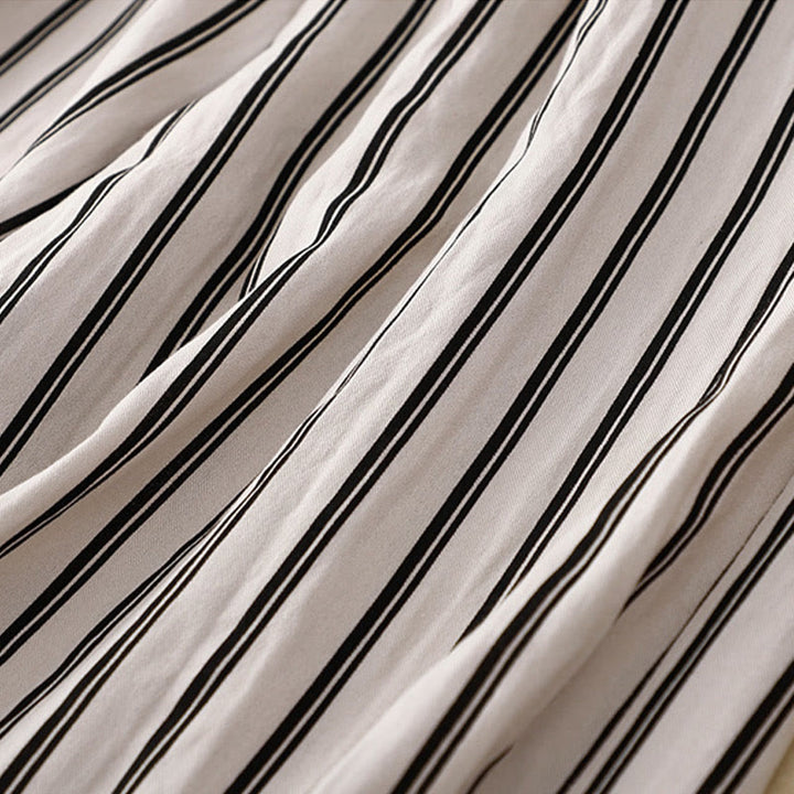 Pantalon large décontracté à lacets et rayures acryliques Buddha Stones pour femme avec poches - image 9