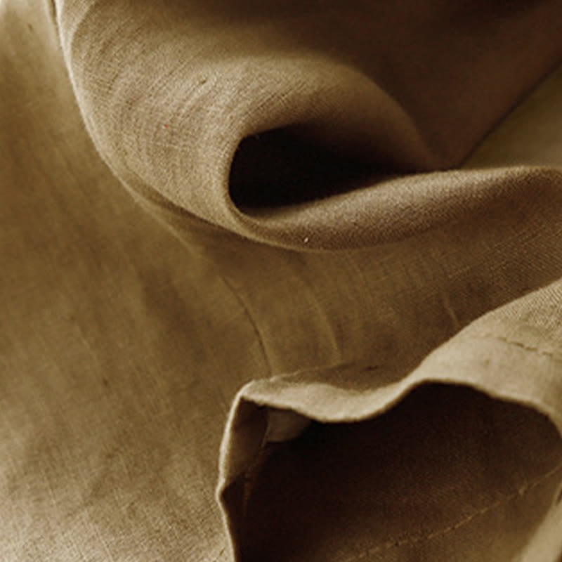 Pantalon Buddha Stones d'été décontracté en coton et lin pour femme, longueur 7-8, boutons, poches - image 4