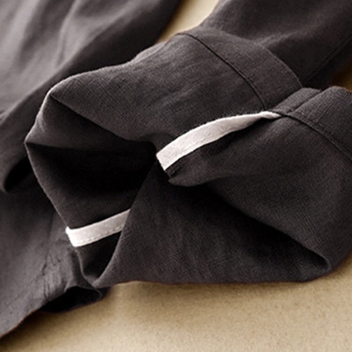 Pantalon Buddha Stones d'été décontracté en coton et lin pour femme, longueur 7-8, boutons, poches - image 7