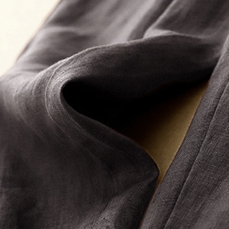 Pantalon Buddha Stones d'été décontracté en coton et lin pour femme, longueur 7-8, boutons, poches - image 8