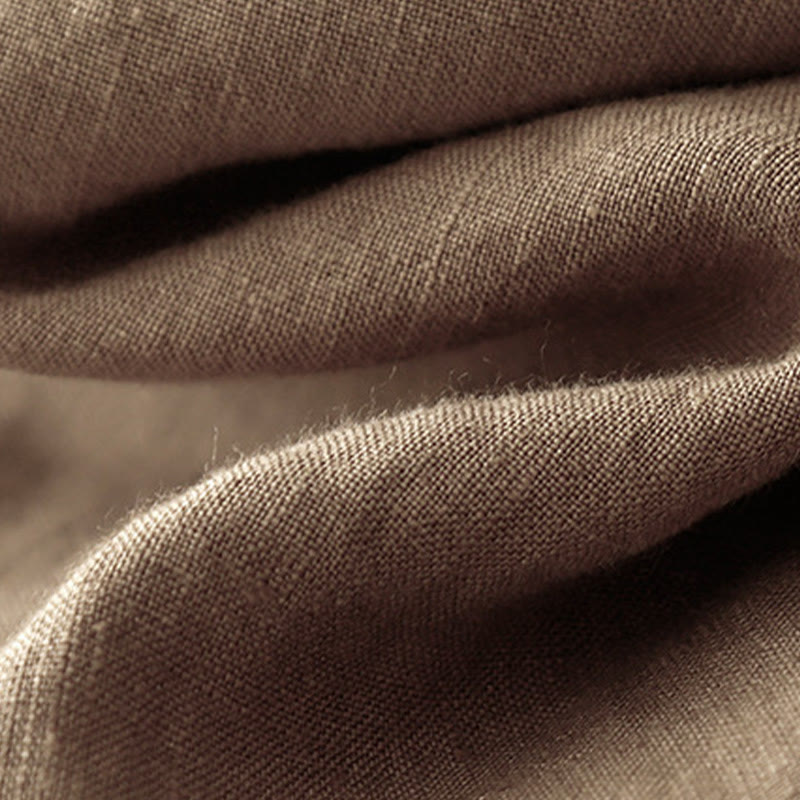 Pantalon Buddha Stones d'été décontracté en coton et lin avec poches pour femme, longueur 7-8, à lacets - image 9