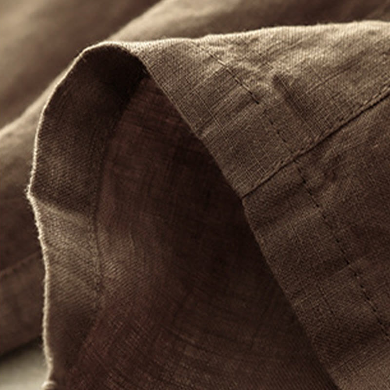 Pantalon Buddha Stones d'été décontracté en coton et lin avec poches pour femme, longueur 7-8, à lacets - image 6