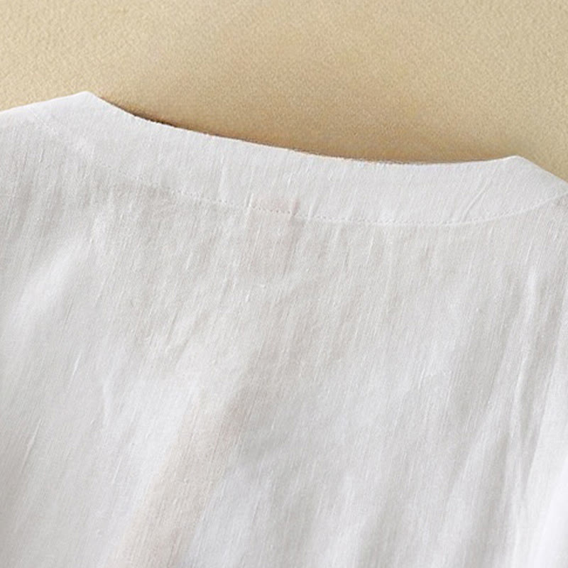 T-shirt d'été décontracté à manches courtes et col en V pour femme, en coton, motif Buddha Stones - image 13