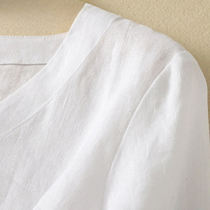 T-shirt d'été décontracté à manches courtes et col en V pour femme, en coton, motif Buddha Stones - image 18