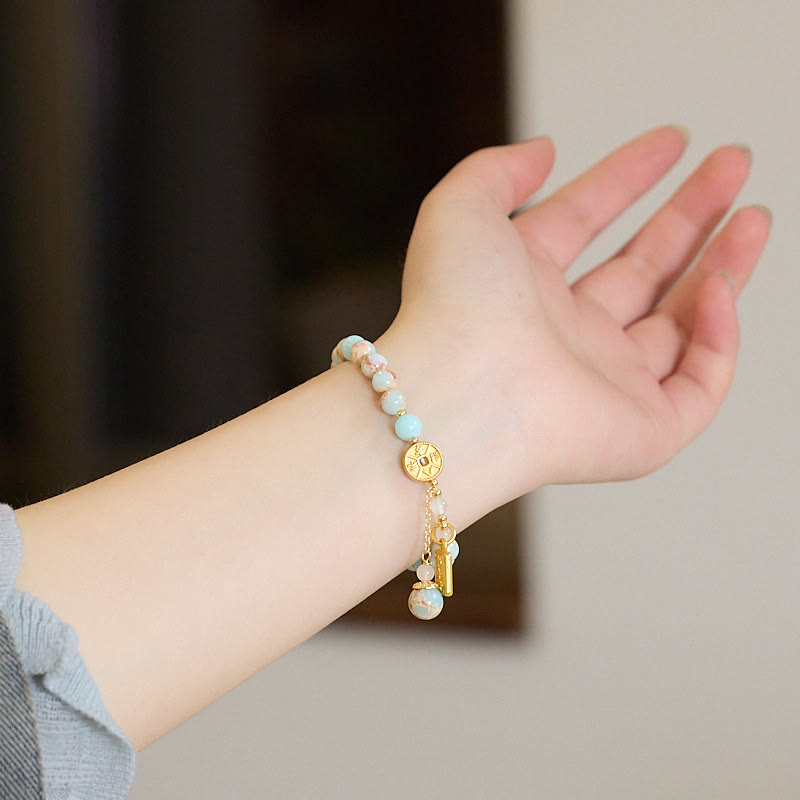 Buddha Stones Shoushan Pierre Pièce de cuivre Argent de toutes les directions Bracelet de richesse
