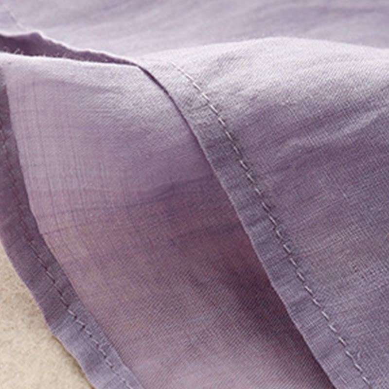 T-shirt d'été décontracté à manches courtes et col en V pour femme, motif Buddha Stones, broderie florale, en acrylique - image 3