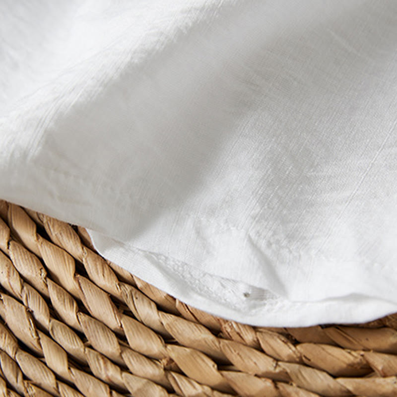 Buddha Stones décontractée en coton et lin pour femme, motif floral brodé, boutons grenouille, col incliné, manches trois-quarts - image 4