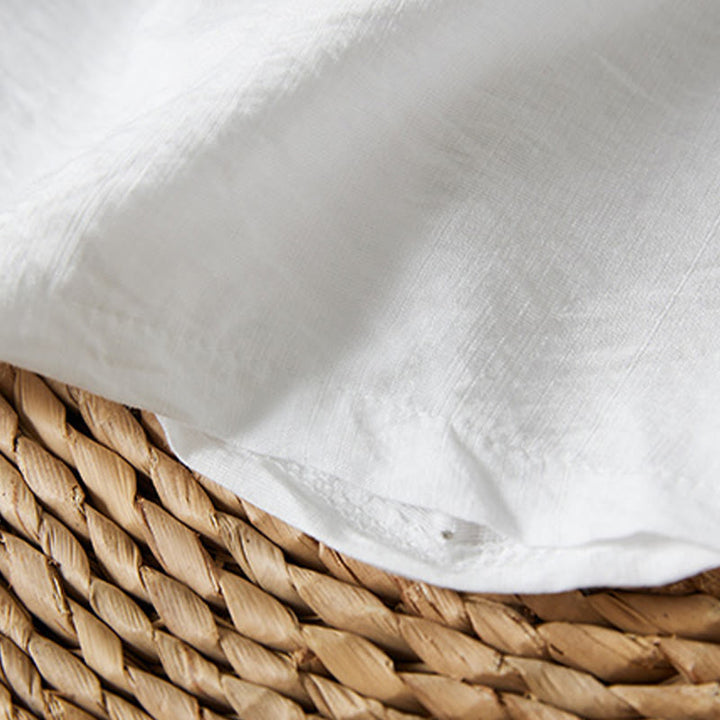 Buddha Stones décontractée en coton et lin pour femme, motif floral brodé, boutons grenouille, col incliné, manches trois-quarts - image 4