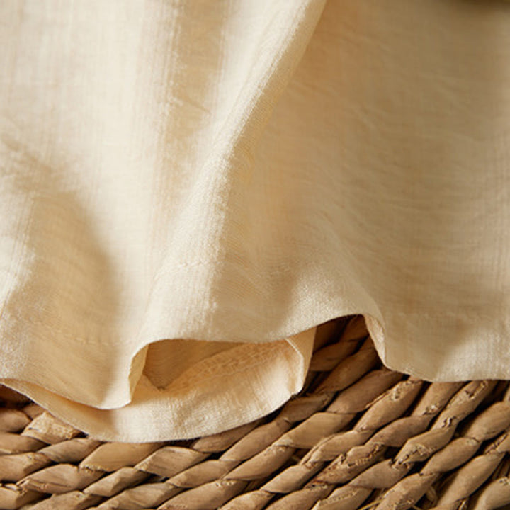 Buddha Stones décontractée en coton et lin pour femme, motif floral brodé, boutons grenouille, col incliné, manches trois-quarts - image 10