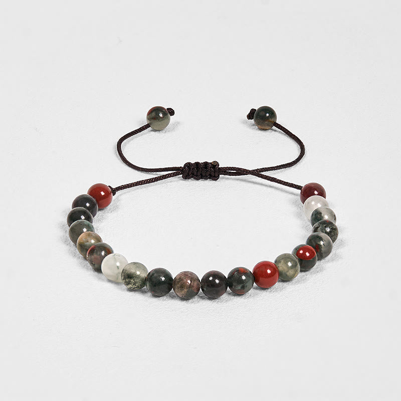 Ensemble de 3 Buddha Stones en onyx noir, œil de tigre et pierre de sang africaine, protection et support