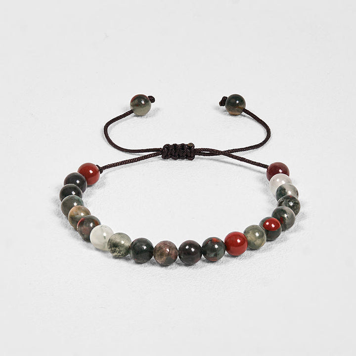 Ensemble de 3 Buddha Stones en onyx noir, œil de tigre et pierre de sang africaine, protection et support