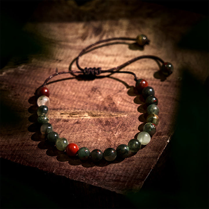 Ensemble de 3 Buddha Stones en onyx noir, œil de tigre et pierre de sang africaine, protection et support