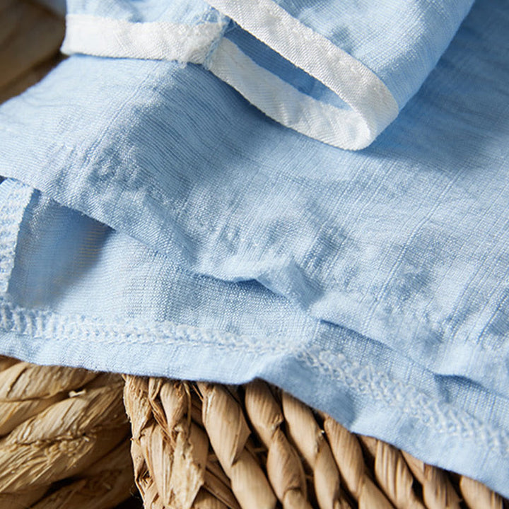 Buddha Stones décontractée en coton et lin pour femme, motif floral brodé, boutons grenouille, col incliné, manches trois-quarts - image 15