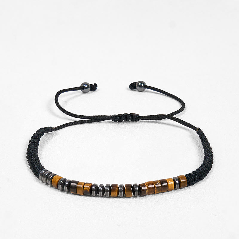 Ensemble de 3 bracelets de protection en pierre de lave œil de tigre et Buddha Stones