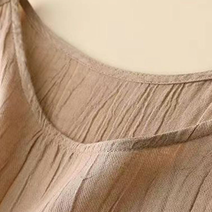 Robe midi décontractée en acrylique avec cordon de serrage à la taille et poches, style bohème, motif Buddha Stones