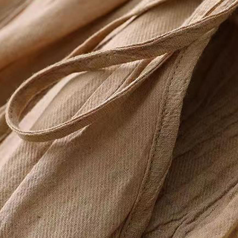 Robe midi sans manches à taille élastiquée et cordon de serrage, ornée de Buddha Stones et confectionnée à la main. - image 5
