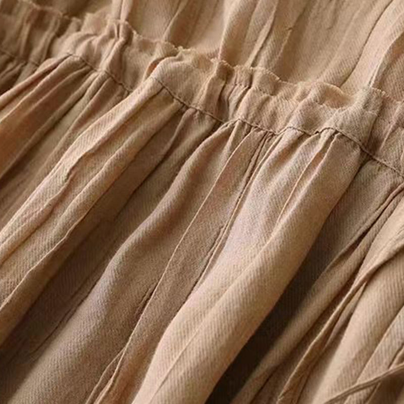 Robe midi sans manches à taille élastiquée et cordon de serrage, ornée de Buddha Stones et confectionnée à la main. - image 4