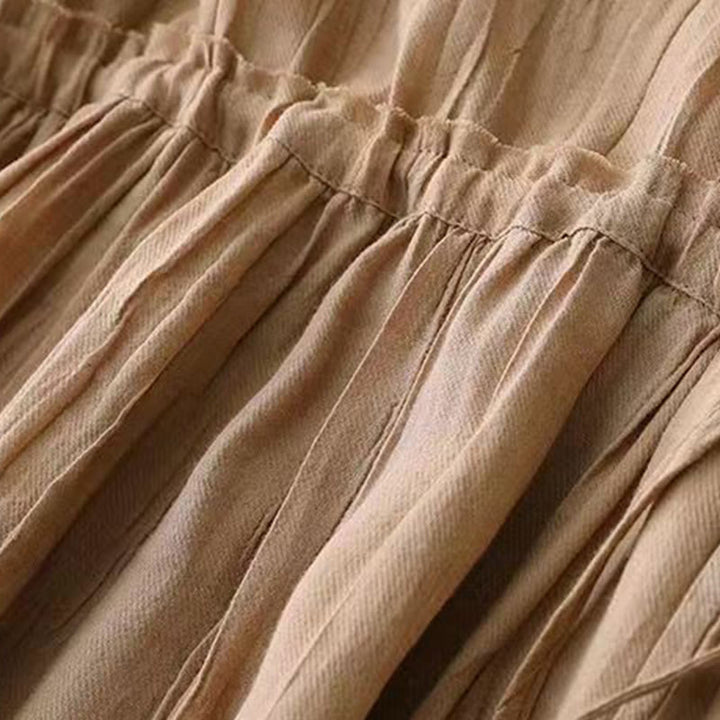 Robe midi sans manches à taille élastiquée et cordon de serrage, ornée de Buddha Stones et confectionnée à la main. - image 4
