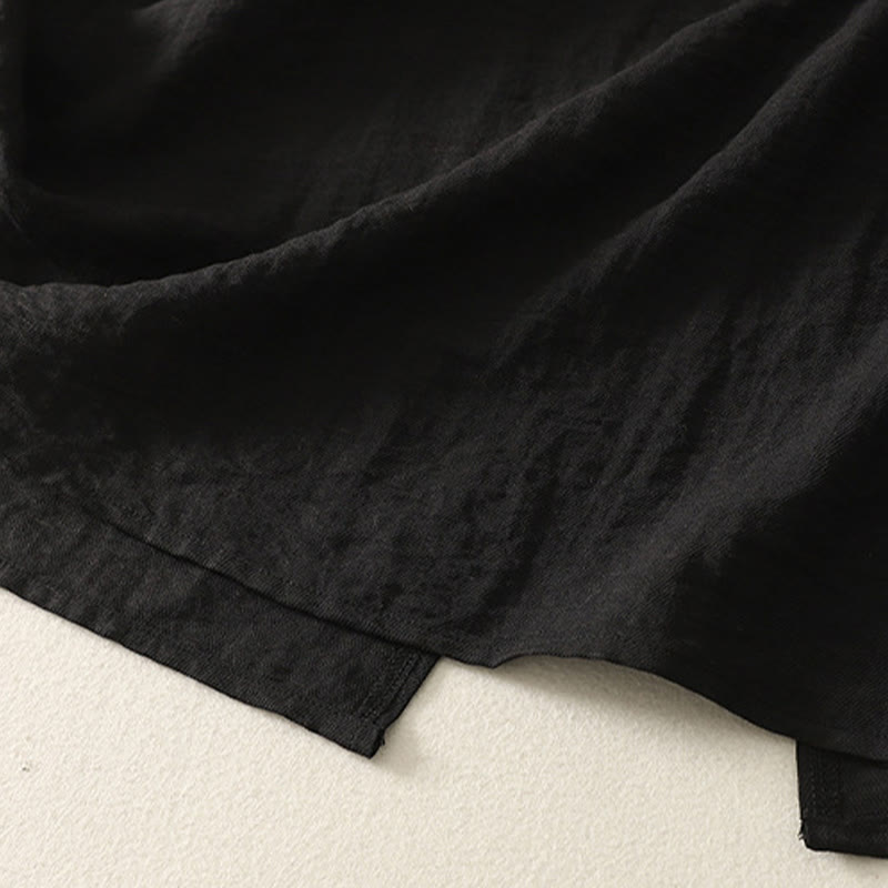 Robe mi-longue décontractée en polyester avec coutures colorées et boutons faits à la main, sans manches, avec poches - image 4