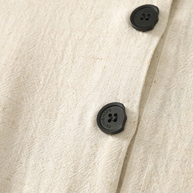 Robe mi-longue décontractée en polyester avec coutures colorées et boutons faits à la main, sans manches, avec poches - image 9