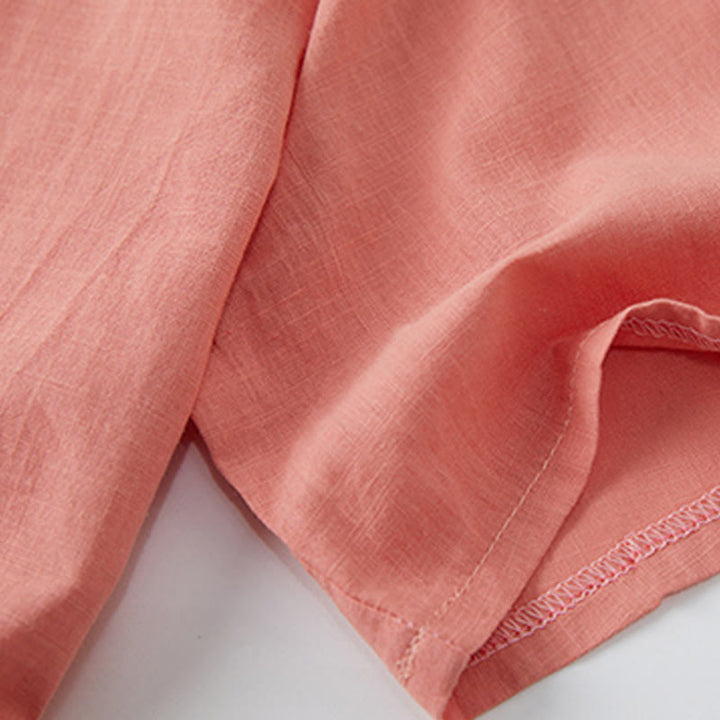 Robe mi-longue décontractée d'été à lacets et col en V, manches courtes, motif Buddha Stones - image 6