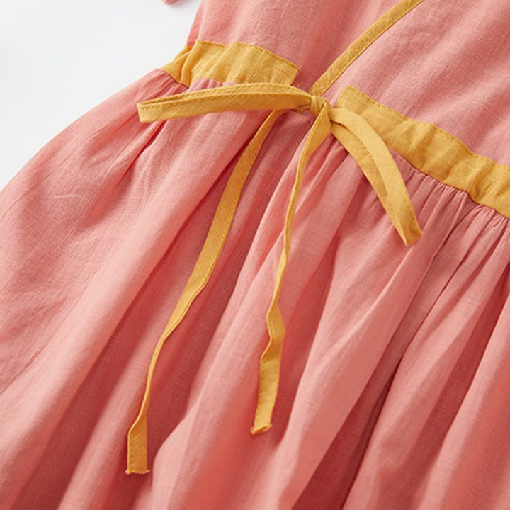 Robe mi-longue décontractée d'été à lacets et col en V, manches courtes, motif Buddha Stones - image 4