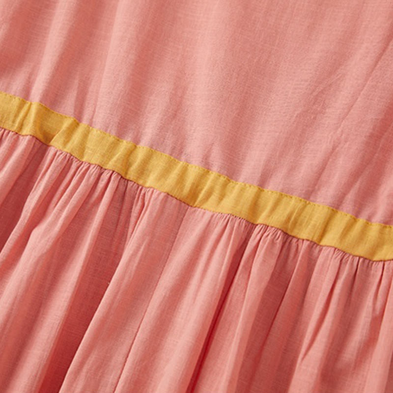 Robe mi-longue décontractée d'été à lacets et col en V, manches courtes, motif Buddha Stones - image 8