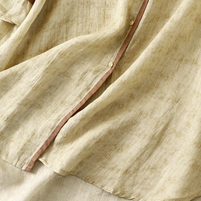 Robe mi-longue d'été décontractée brodée à col montant et manches trois-quarts en acrylique avec Buddha Stones - image 14