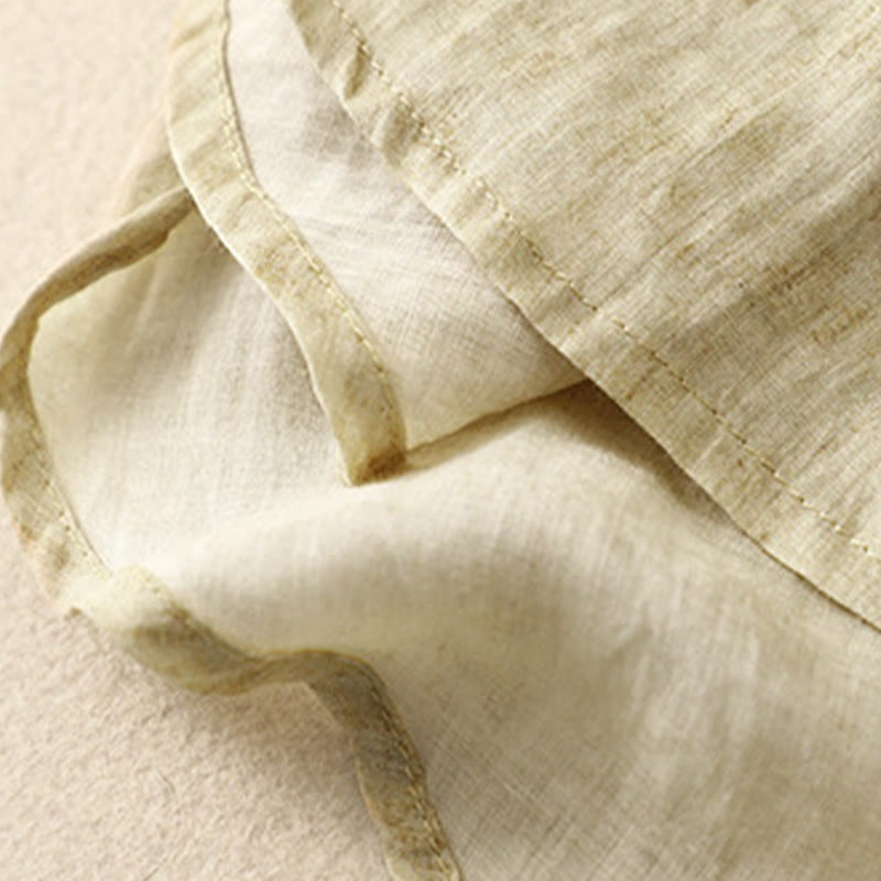 Robe mi-longue d'été décontractée brodée à col montant et manches trois-quarts en acrylique avec Buddha Stones - image 16