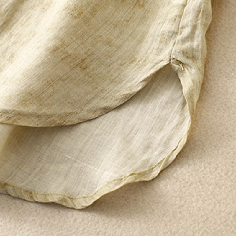 Robe mi-longue d'été décontractée brodée à col montant et manches trois-quarts en acrylique avec Buddha Stones - image 17