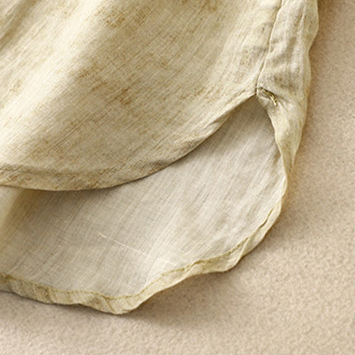 Robe mi-longue d'été décontractée brodée à col montant et manches trois-quarts en acrylique avec Buddha Stones - image 17