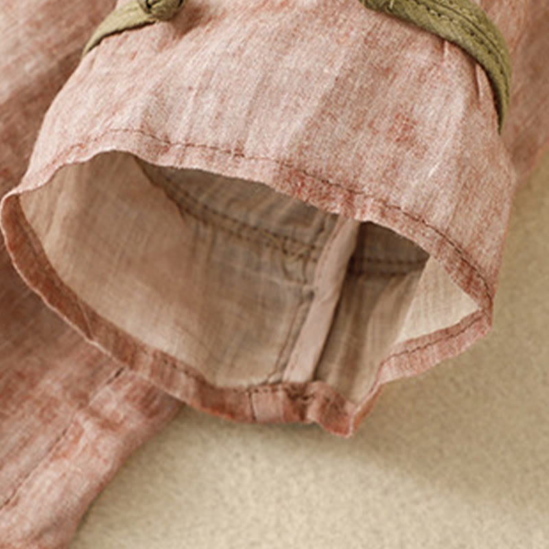 Robe mi-longue d'été décontractée brodée à col montant et manches trois-quarts en acrylique avec Buddha Stones - image 19