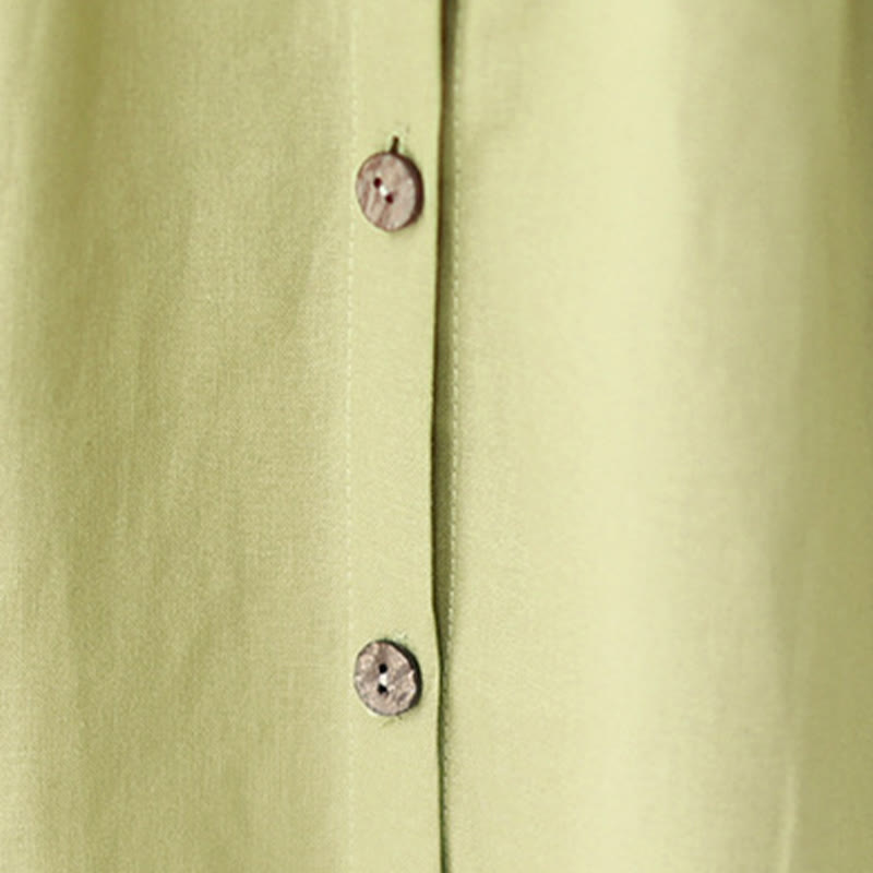 Robe mi-longue décontractée d'été à boutons Buddha Stones et col montant, manches trois-quarts, en acrylique, avec poches - image 7