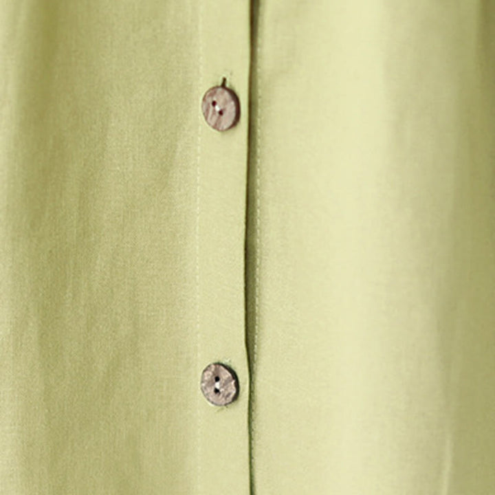 Robe mi-longue décontractée d'été à boutons Buddha Stones et col montant, manches trois-quarts, en acrylique, avec poches - image 7