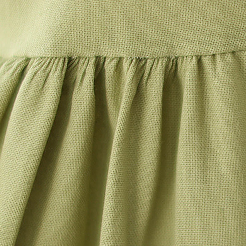 Robe mi-longue décontractée d'été à boutons Buddha Stones et col montant, manches trois-quarts, en acrylique, avec poches - image 9