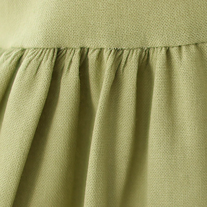 Robe mi-longue décontractée d'été à boutons Buddha Stones et col montant, manches trois-quarts, en acrylique, avec poches - image 9