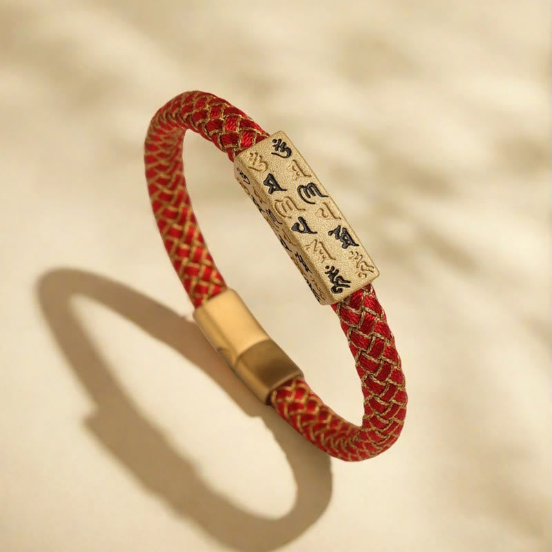 Bracelet tibétain en Buddha Stones , Om Mani Padme Hum, corde de différentes couleurs, fil d'or, nœud en diamant, boucle porte-bonheur