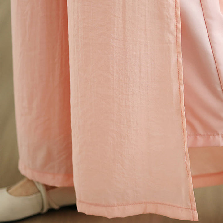 Pantalon large décontracté vintage en coton et lin avec poches pour femme, style Buddha Stones, avec ourlet fendu sur le côté