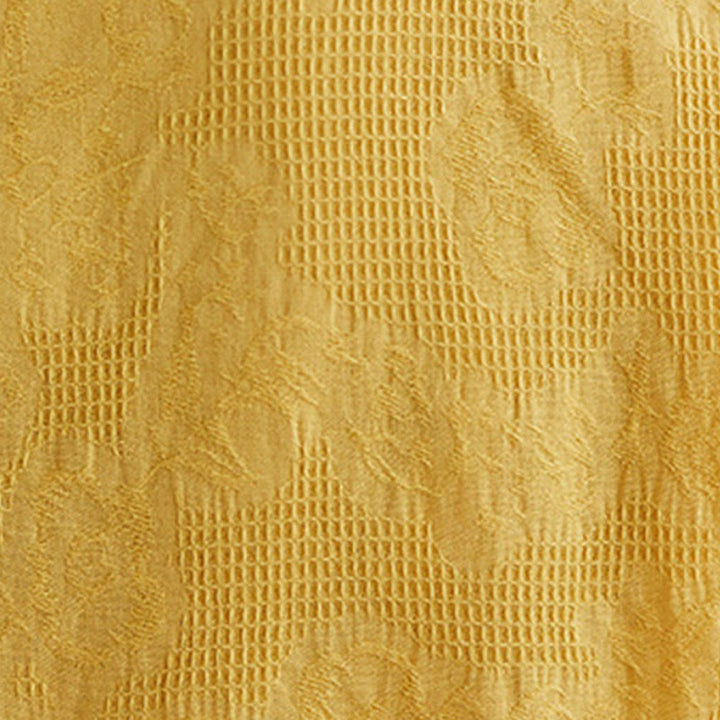 Chemise d'été à manches trois-quarts et col cranté en coton et lin pour femme, motif Buddha Stones , broderie florale - image 20