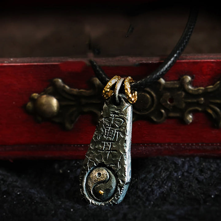 Collier pendentif harmonieux en argent sterling 999 et or 24 carats Buddha Stones et motif Yin et Yang de la Grande Ourse - image 1