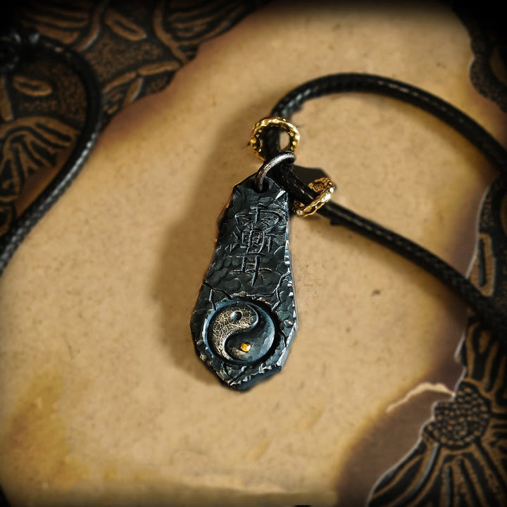 Collier pendentif harmonieux en argent sterling 999 et or 24 carats Buddha Stones et motif Yin et Yang de la Grande Ourse - image 2