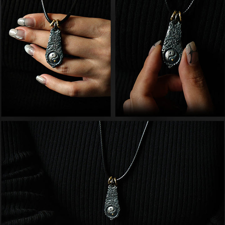 Collier pendentif harmonieux en argent sterling 999 et or 24 carats Buddha Stones et motif Yin et Yang de la Grande Ourse - image 8