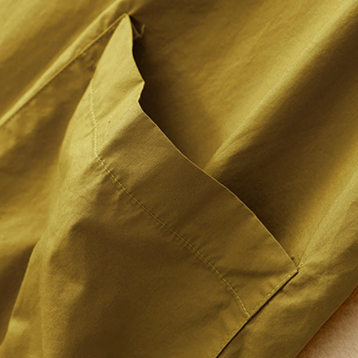 Robe mi-longue d'été à Buddha Stones ras du cou et manches courtes avec poches - image 20