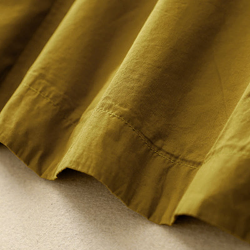 Robe mi-longue d'été à Buddha Stones ras du cou et manches courtes avec poches - image 22