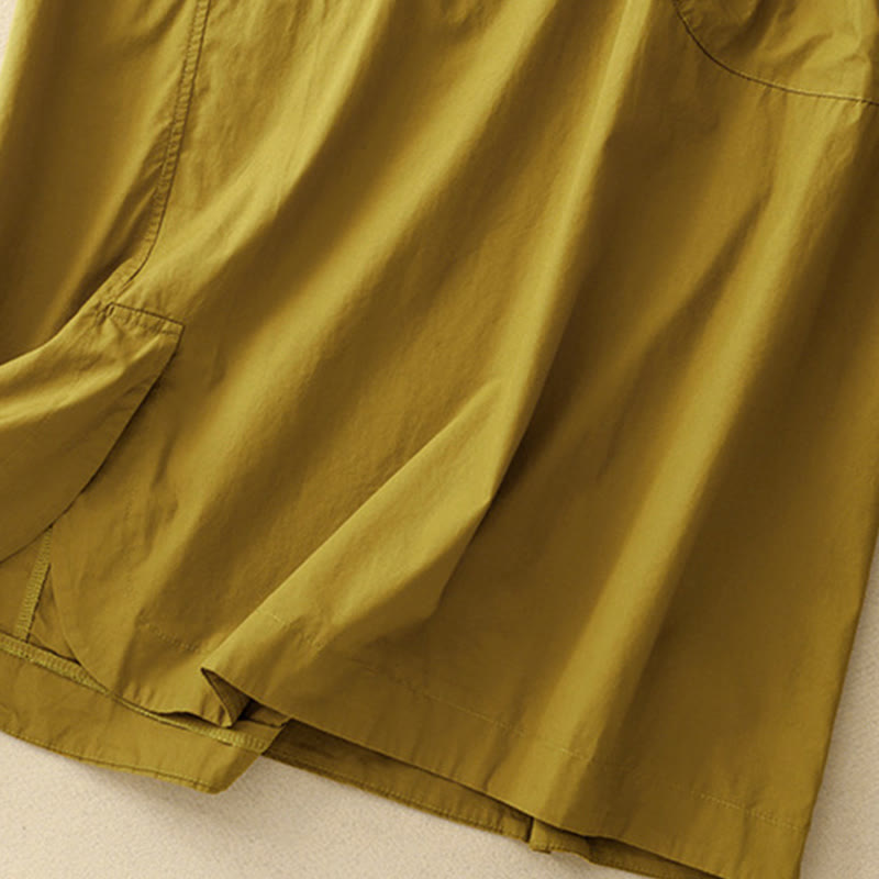 Robe mi-longue d'été à Buddha Stones ras du cou et manches courtes avec poches - image 23