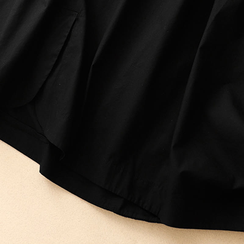 Robe mi-longue d'été à Buddha Stones ras du cou et manches courtes avec poches - image 14