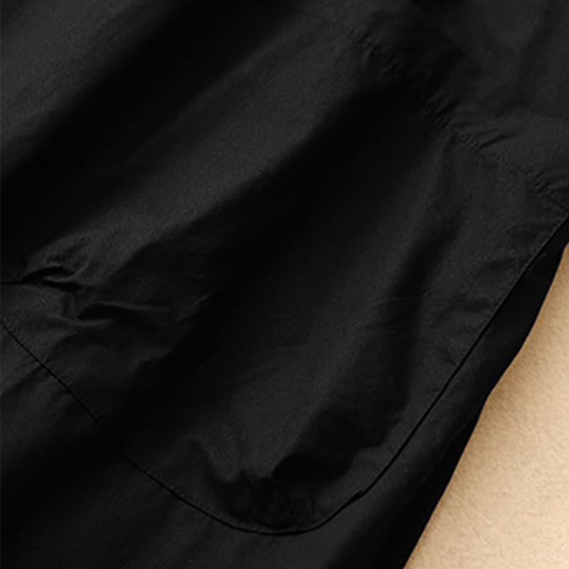 Robe mi-longue d'été à Buddha Stones ras du cou et manches courtes avec poches - image 12